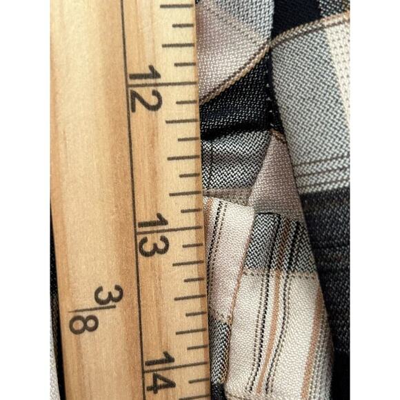 Pretty Garbage Pants Womens Size L Black Beige Checkered Plaid Wide Leg Boho - Picture 13 of 16